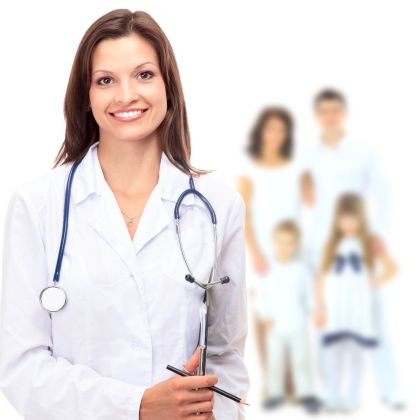 doctor and family